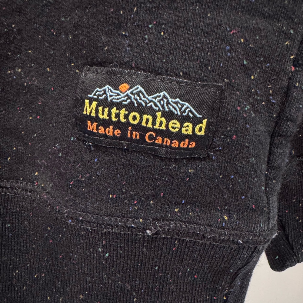 Muttonhead Black Speckled rainbow crewneck Sweatshirt size large made in Canada - Picture 10 of 12